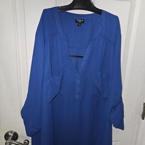 torrid Royal Blue V-Neck Blouse